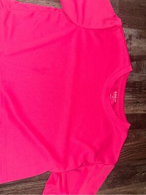SHEIN Hot Pink Crewneck Short Sleeve Tee